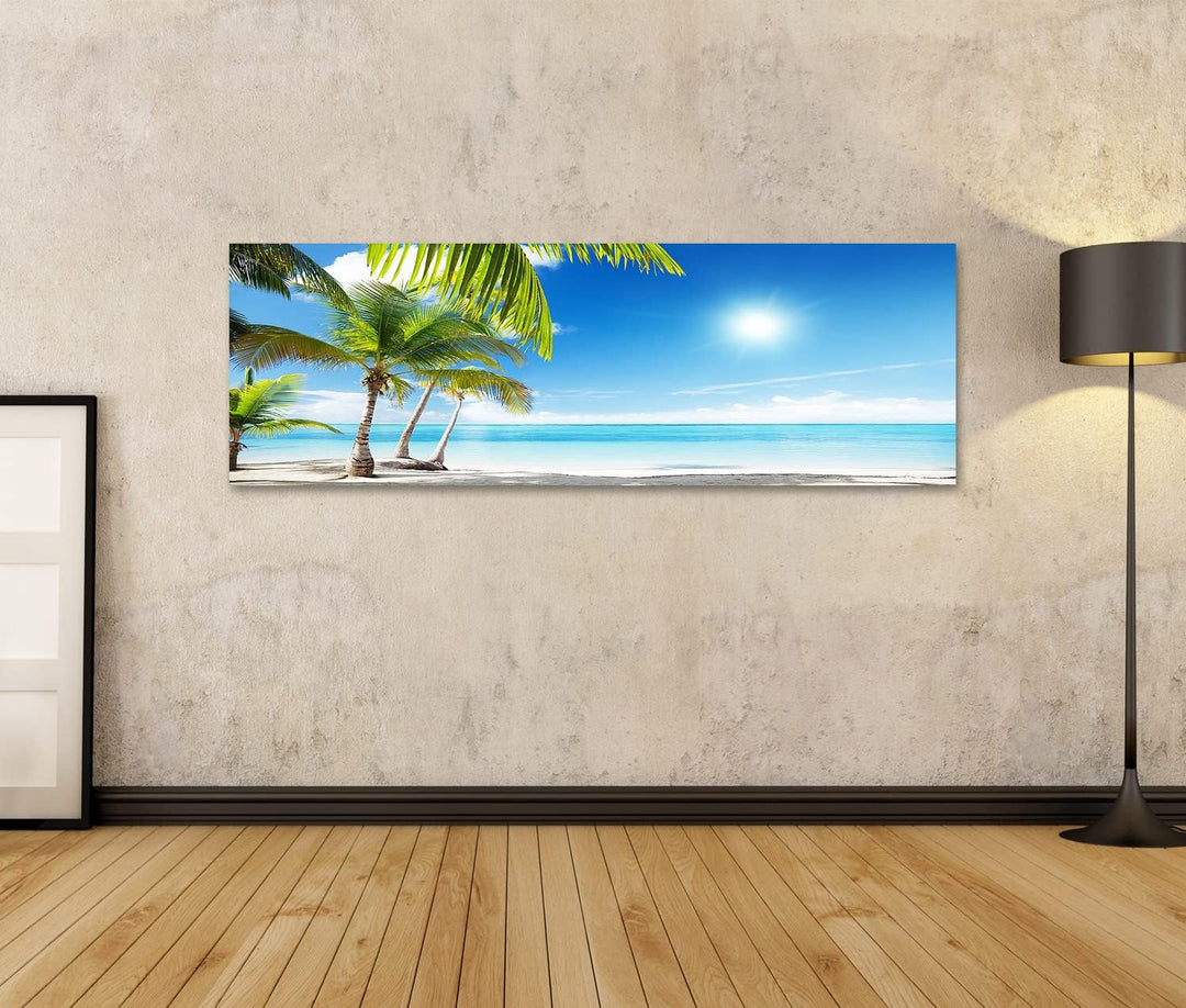 islandburner Bild auf Leinwand Karibisches Meer Strand Unter Palmen Bilder Wandbilder Poster Leinwan