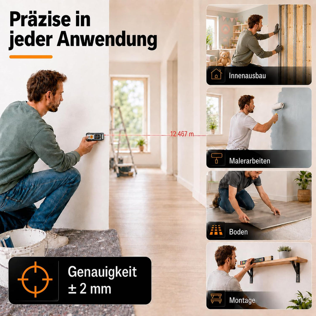 Laserliner Laser Entfernungsmesser, LaserRange-Master i3, digitales Messgerät mit 30 m Messbereich,