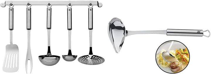WMF Profi Plus Küchenhelfer Set 6-teilig, Hängeleiste mit 5 Helfer, Schöpflöffel, Schaumlöffel & Pro
