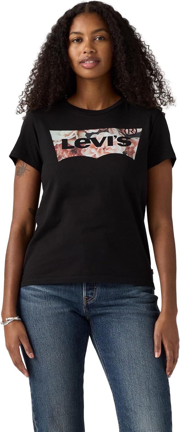Levi's Damen The Perfect Tee Graphic TEES (1er Pack) XS Housemark Photo Fill Meteorite, XS Housemark