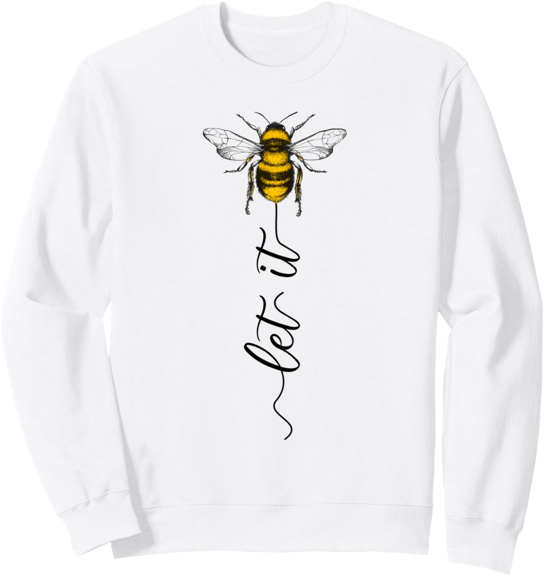 Let It Bee Handgezeichnetes Süsses Bienen Imker Line Art Dame Sweatshirt