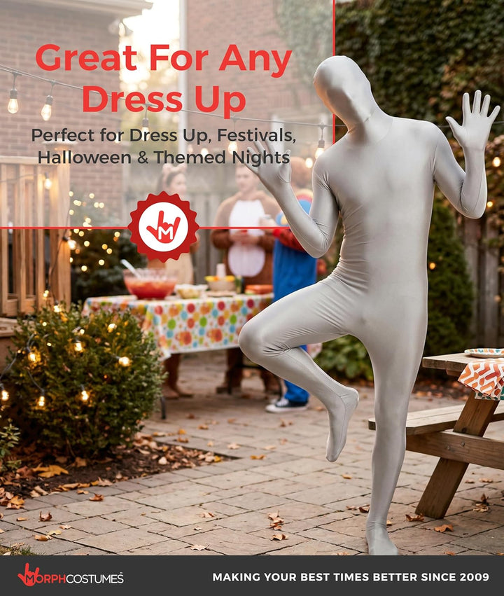 Morphsuits Herren Farbe Costume Body Suit, Silber, L Silber L, Silber L