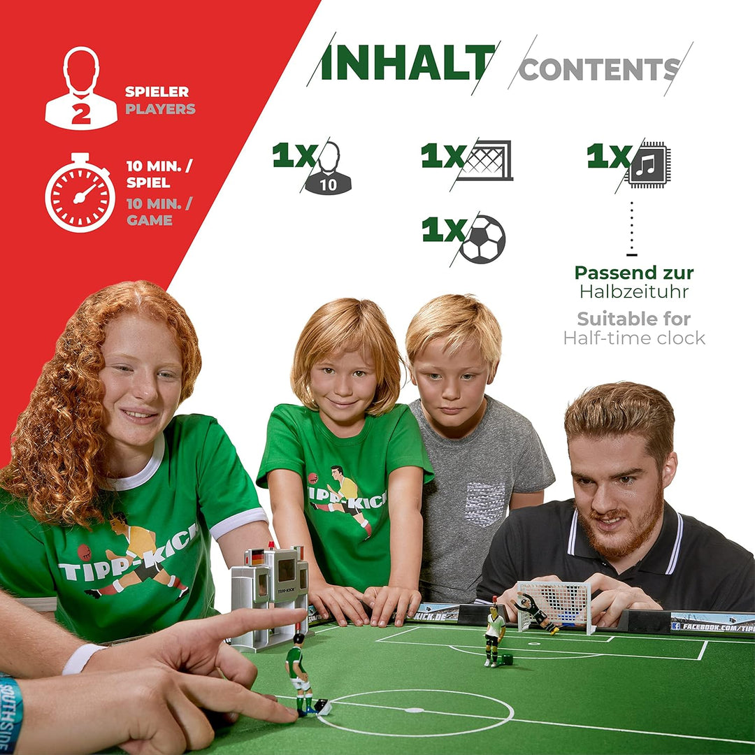 TIPP-KICK Spiel Belgien Box Tischfussball-Set - Spannendes Fussballspiel mit Spielfigur, Soundchip m