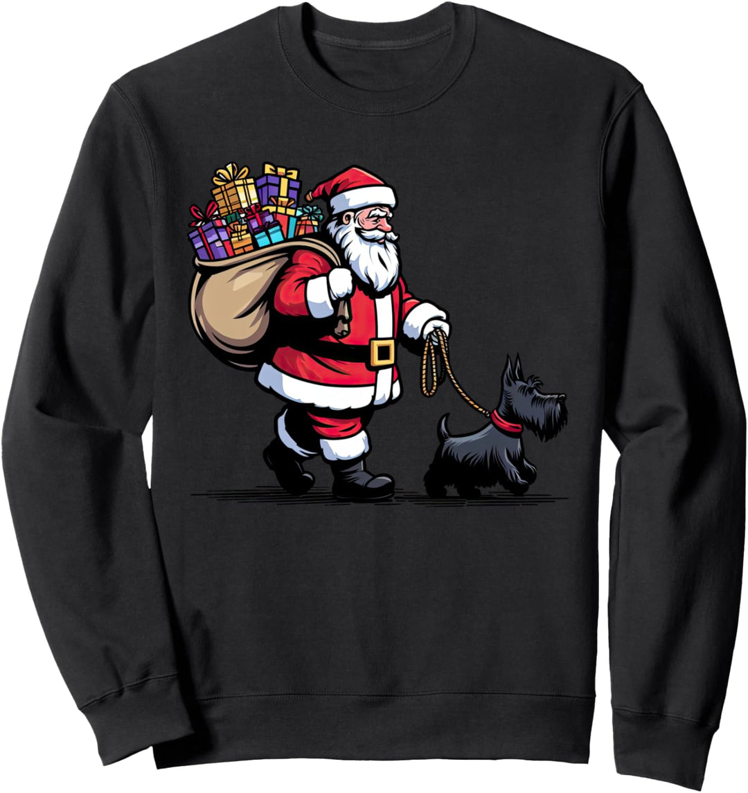 Scottish Terrier Weihnachtsmann Lustiger Hund Weihnachten Sweatshirt