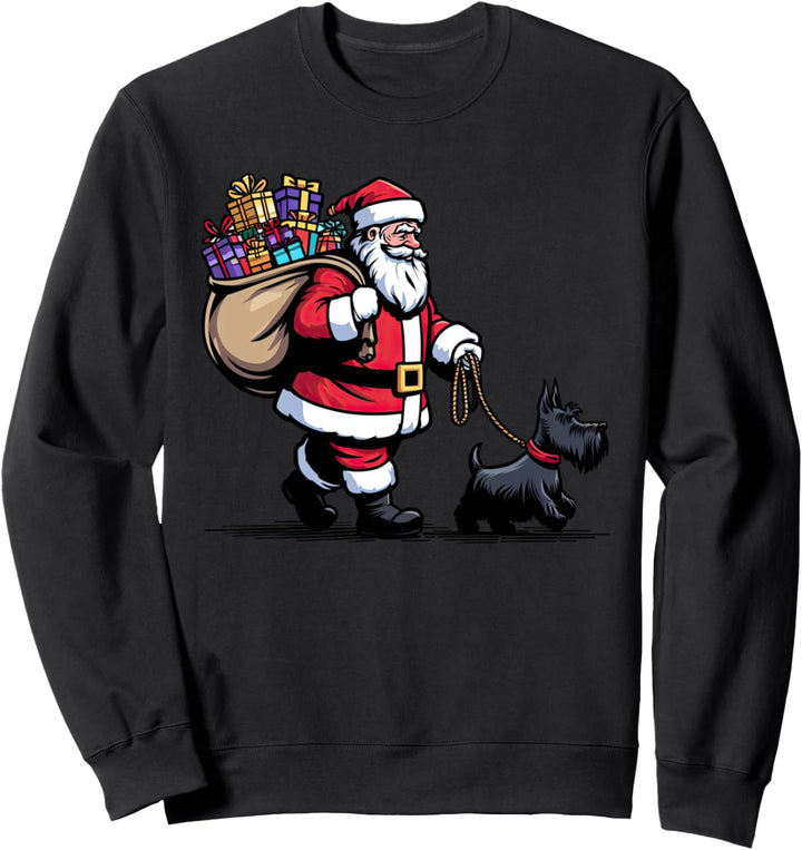 Scottish Terrier Weihnachtsmann Lustiger Hund Weihnachten Sweatshirt
