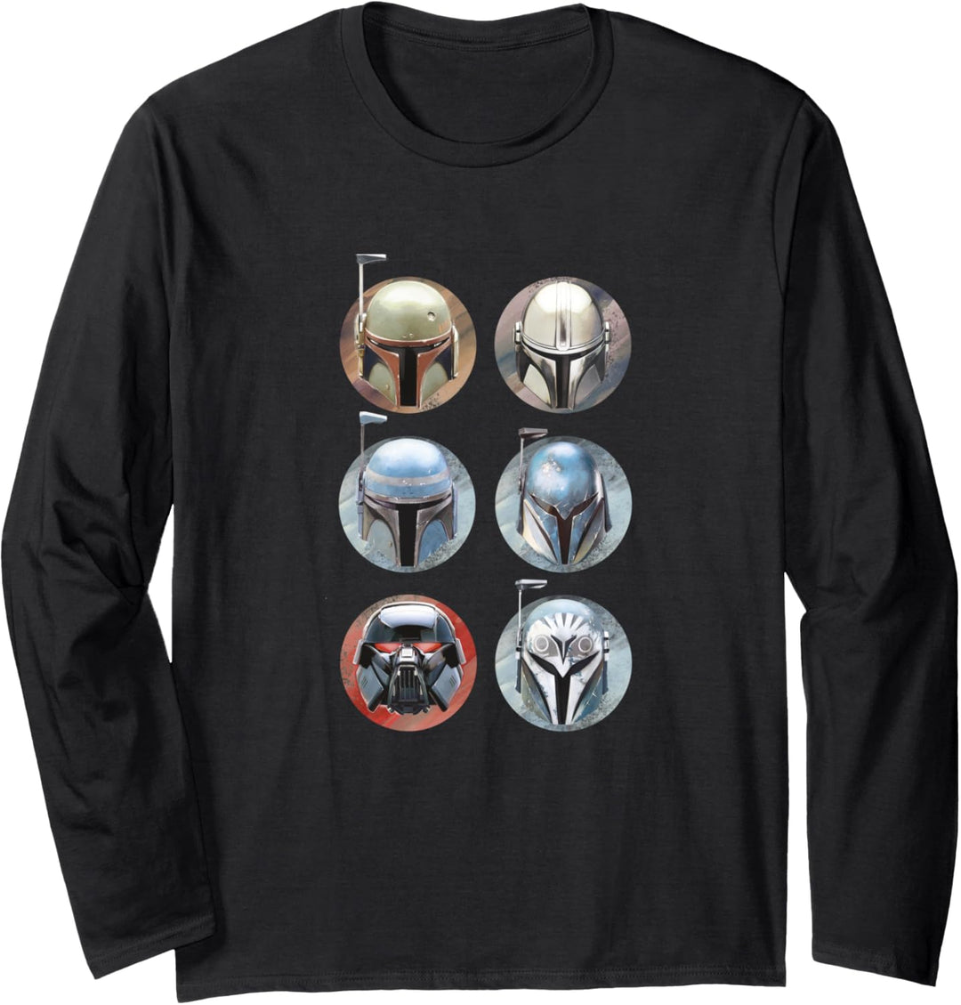 Star Wars: The Mandalorian Bounty Hunter Helmet Circles Langarmshirt