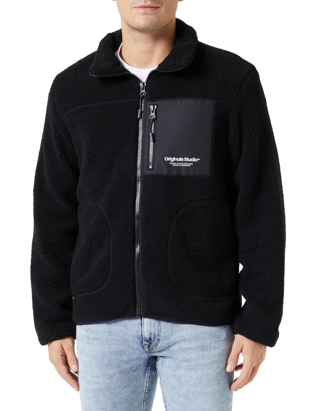 JACK & JONES Herren Jorvesterbro Teddy Jacket Sn Jacke (1er Pack) XXL Schwarz, XXL Schwarz