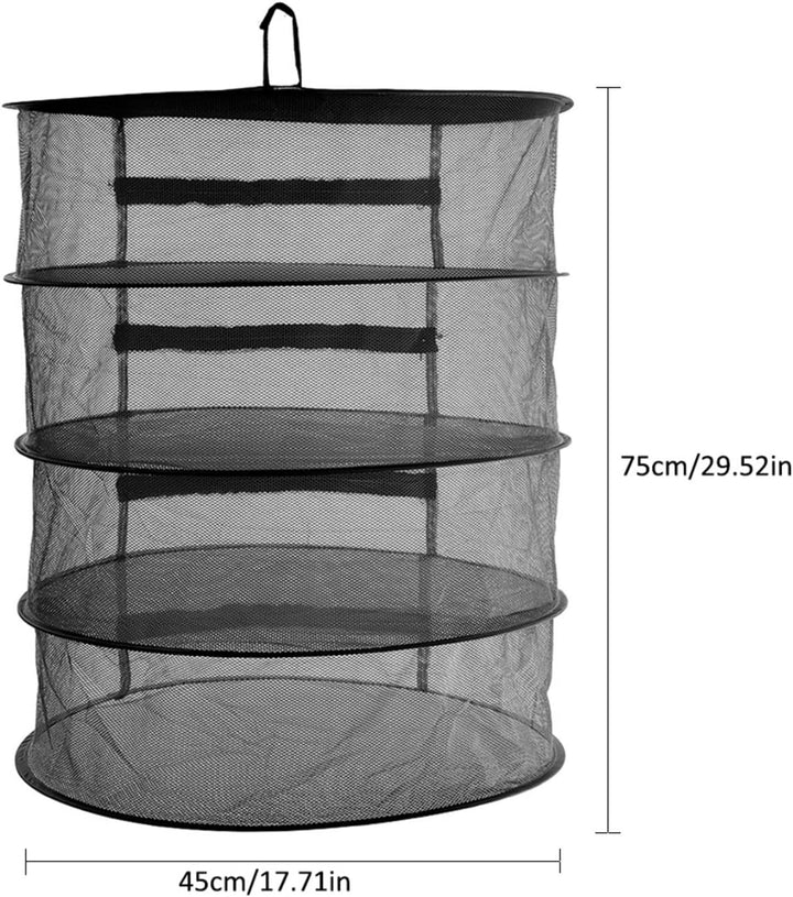 Trockennetz Kräuter | 4-lagiges Kräutertrockner Hängend | Trockennetz Drying Rack | Faltbar Kräuter