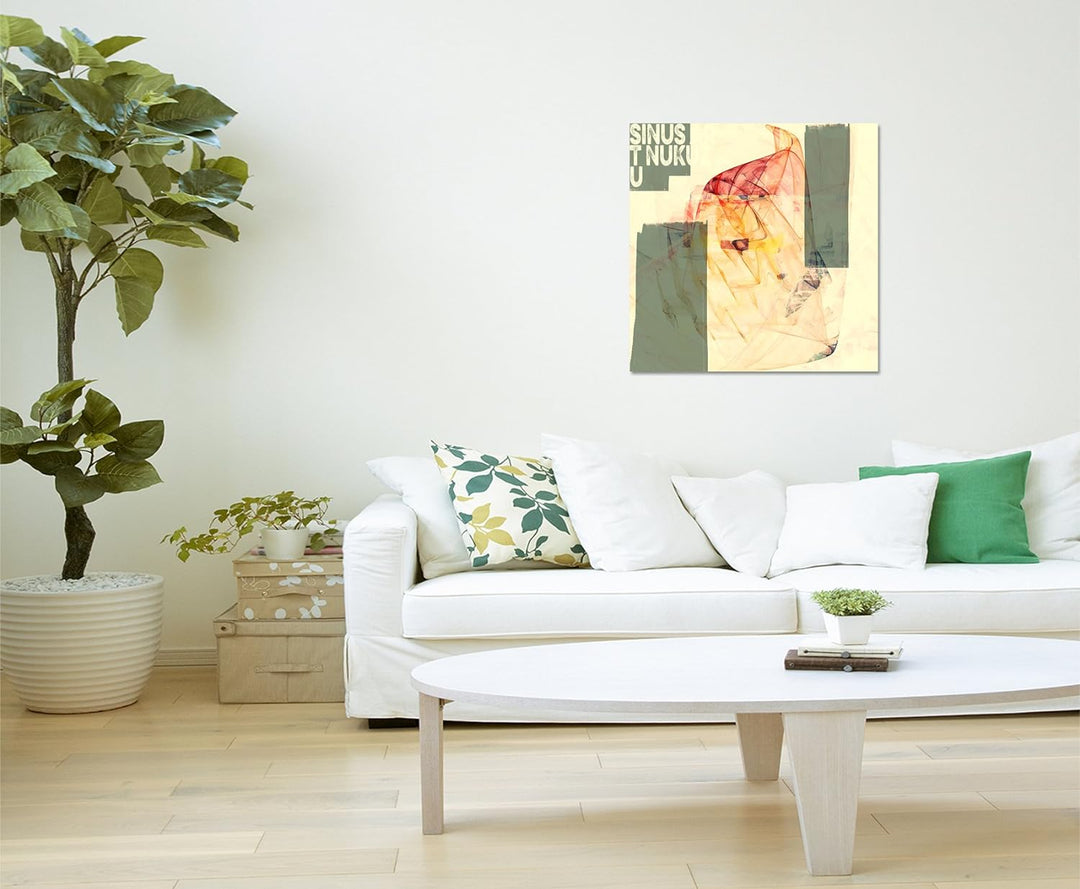 Abstraktes Bild auf Leinwand Sinus Art Abstrakt103- dekorativer Einteiler Wandbild 60x60cm schlichts