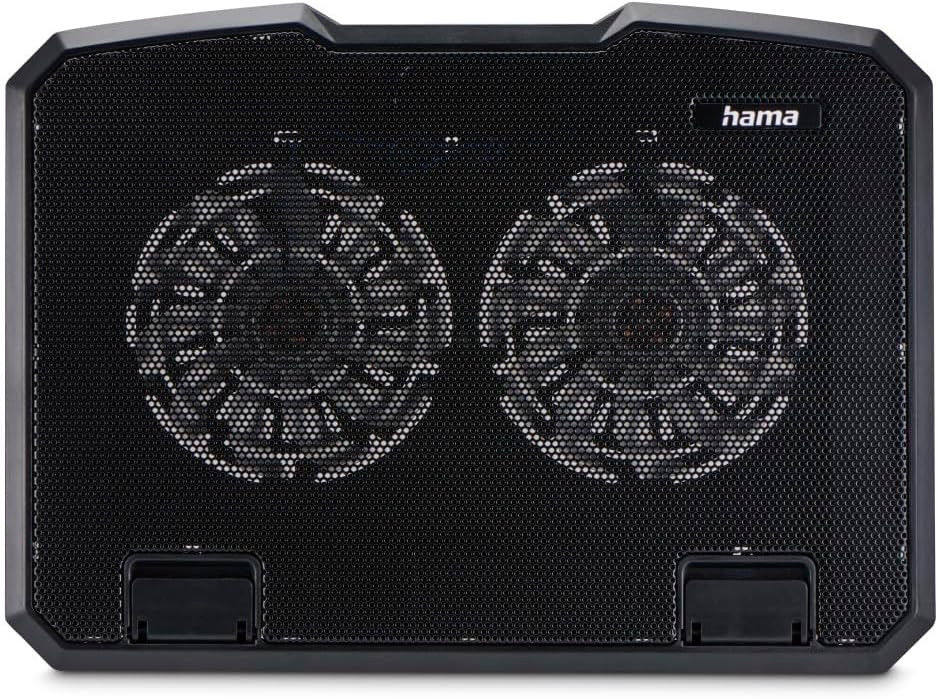 Hama Laptop Kühler für Laptops bis 15,6“ (extraleiser Notebook Kühler, 2 Lüfter, Kühlpad und Laptop
