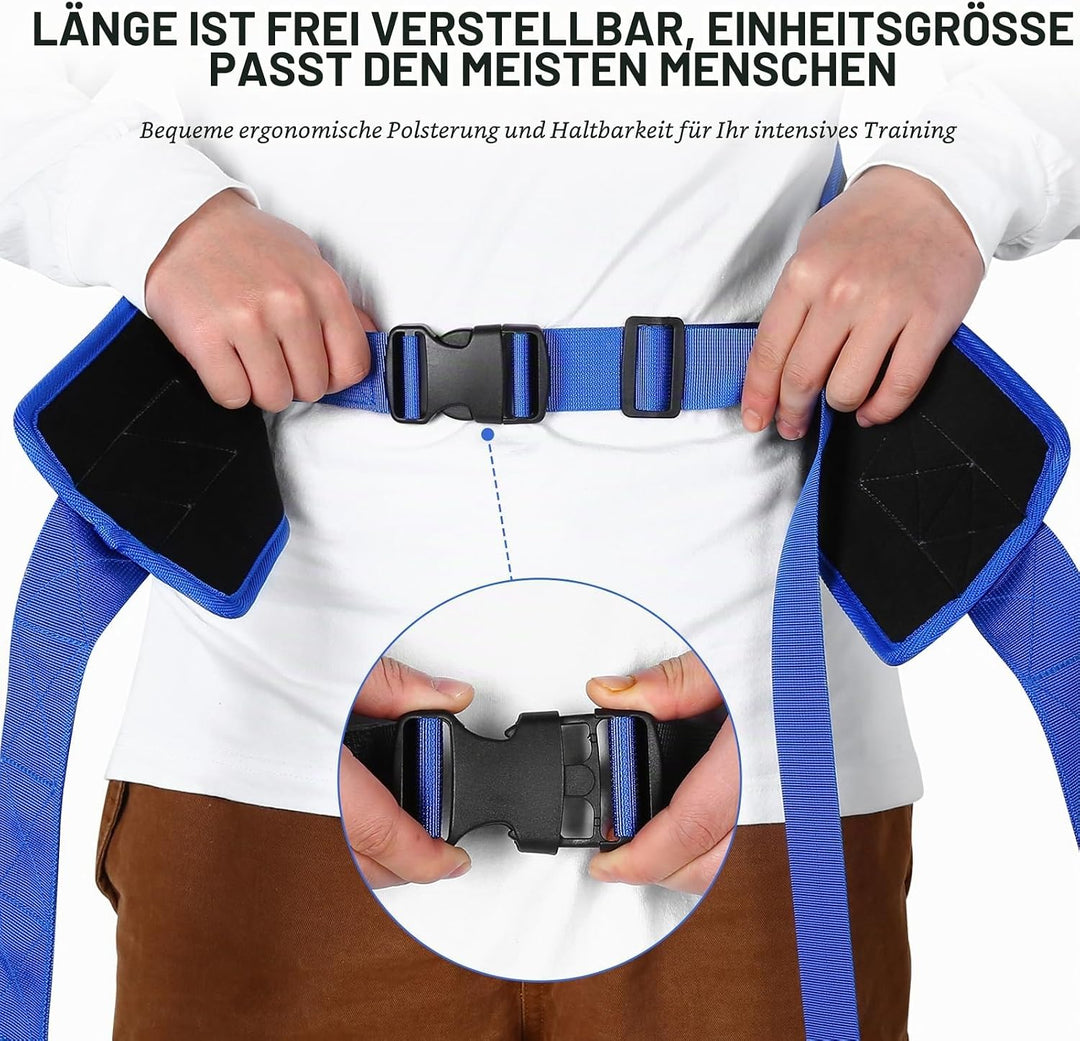 Bilbear Schlittenziehgürtel, verstellbarer Schlitten-Trainings-Taillengürtel, Gürtel zum Ziehen, Gew
