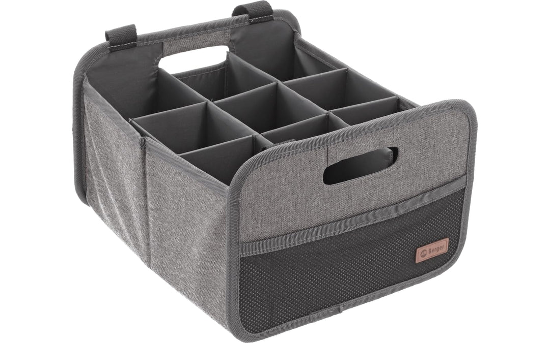 BERGER Faltbox Milo mit Flascheneinsatz | klappbare Aufbewahrungsbox | Organizer für Auto Haushalt C
