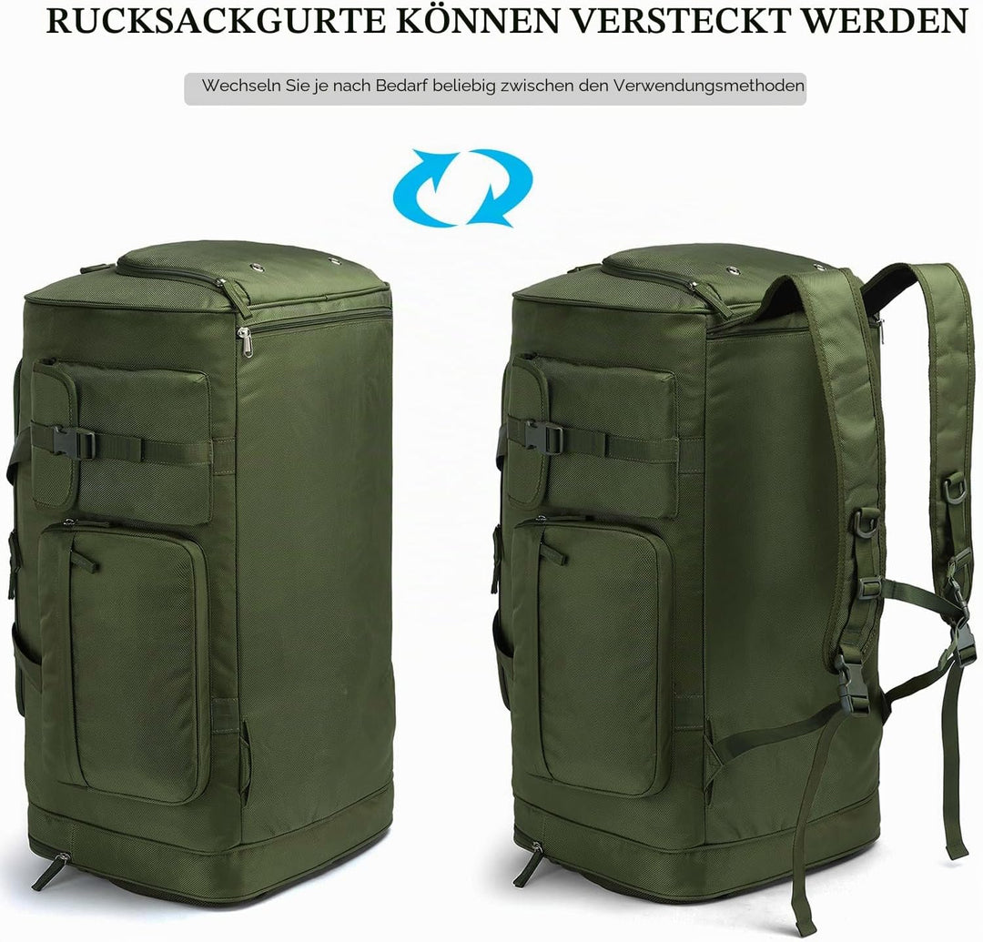 70L Sporttasche Herren Gross Reisetasche Rucksack mit Schuhfach Wasserdicht Fitness Trainingstasche