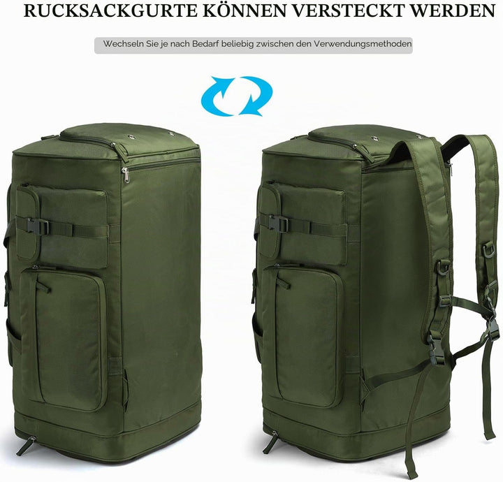 70L Sporttasche Herren Gross Reisetasche Rucksack mit Schuhfach Wasserdicht Fitness Trainingstasche