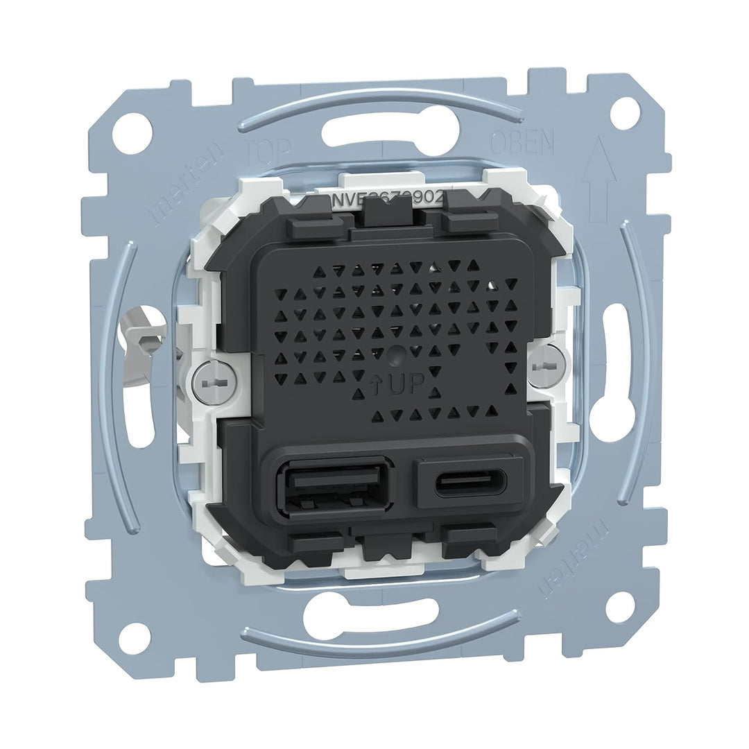 Schneider Electric Merten MEG4366-0110 Unterputz USB Ladestation-Einsatz Typ A+C zum laden Handys, T