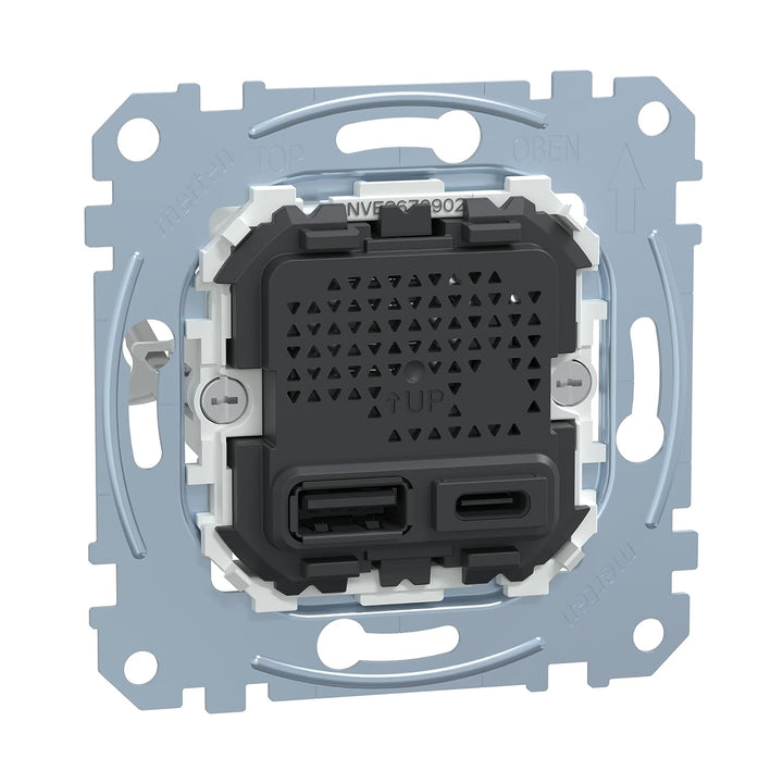 Schneider Electric Merten MEG4366-0110 Unterputz USB Ladestation-Einsatz Typ A+C zum laden Handys, T