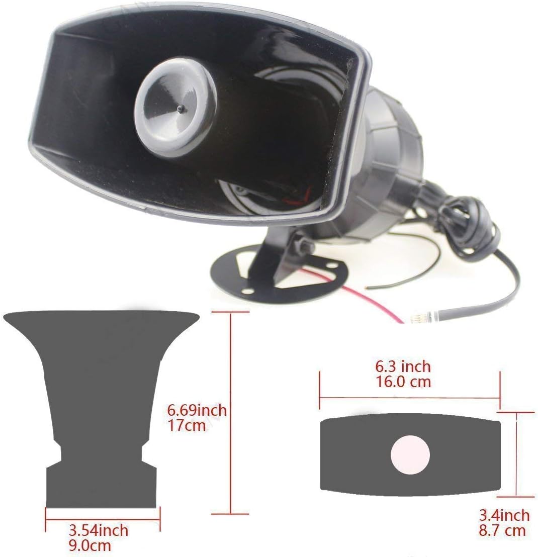 YIYIDA Auto Fernbedienung Hupe Auto Hupe 12V 80W Sirene Horn Sirene Horn Radio Horn Notlautsprecher