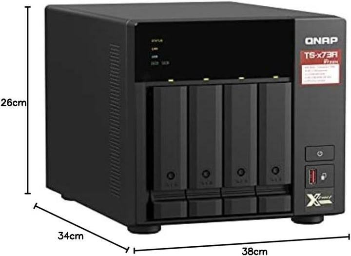 QNAP TS-473A-8G, 8GB Arbeitsspeicher, 2X Gb LAN, ohne HDs, Mechanische Festplatte NAS Single ohne HD