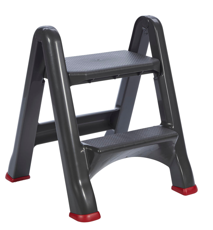 CURVER Klapptritt, Plastik, anthrazit/rot, 48.6 x 17.2 x 63 cm Tritthocker 48.6 x 17.2 x 63 cm, Trit