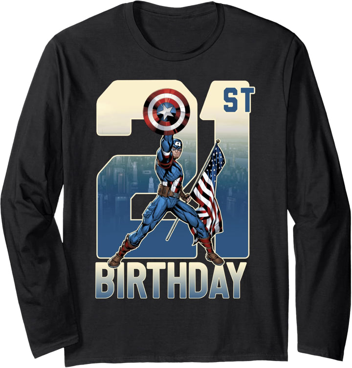 Marvel Captain America 21st Birthday Langarmshirt