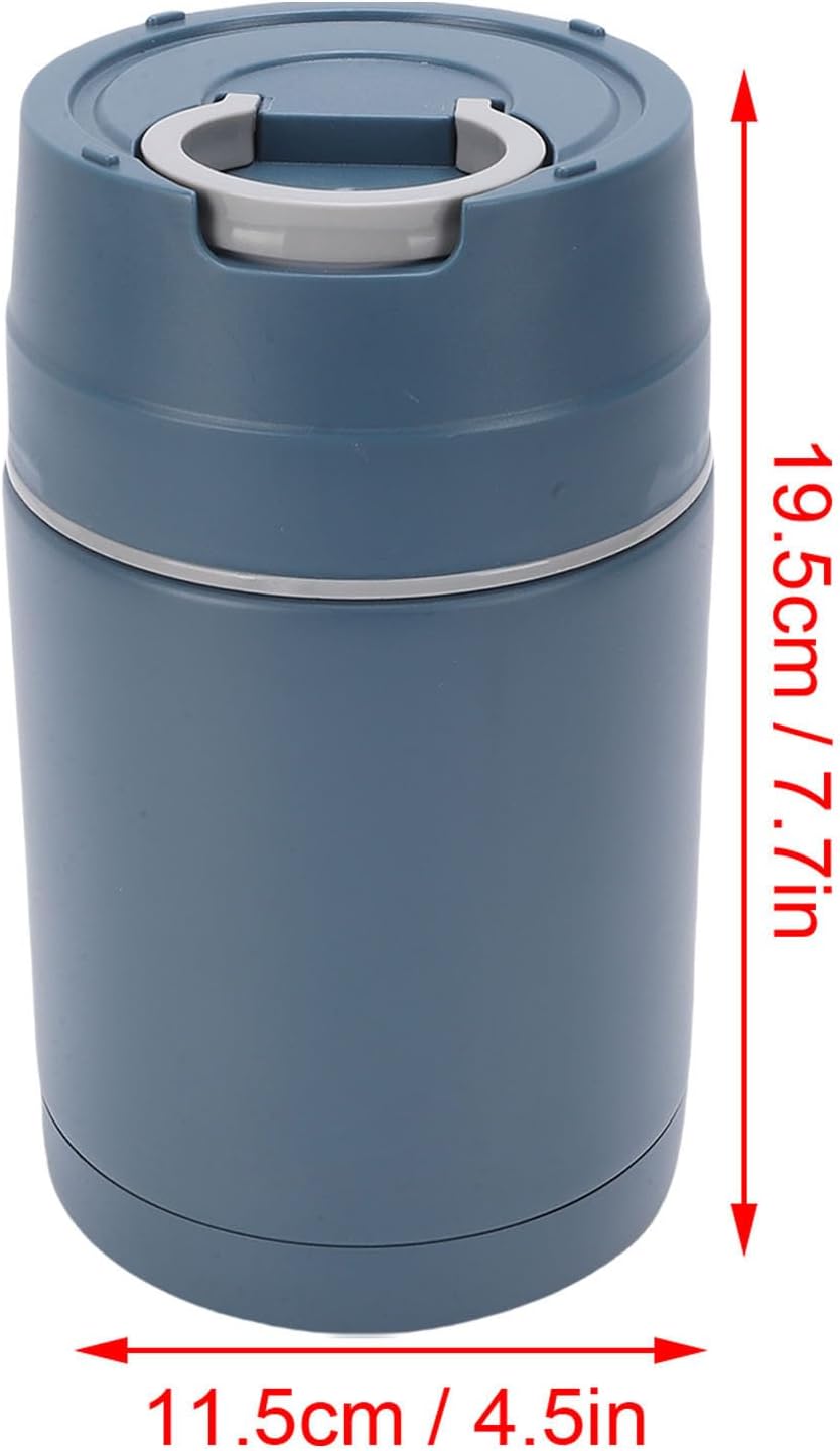 Thermobehälter für Essen mit Faltbar Löffel, 1000 ml Kapazität Blau, Blau