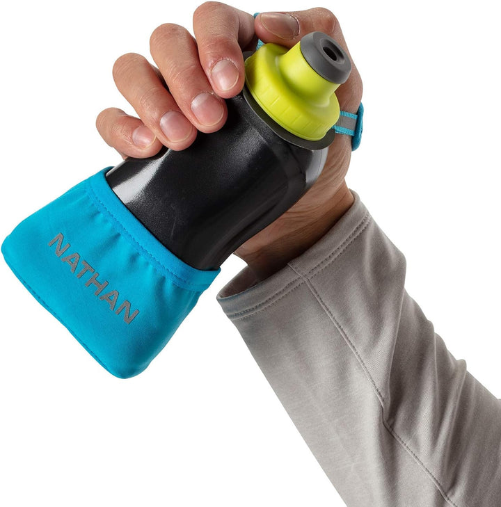 Nathan Running Handheld Quick Squeeze. No-Grip Adjustable Hand Strap. 12oz / 18oz / Insulated. Refle