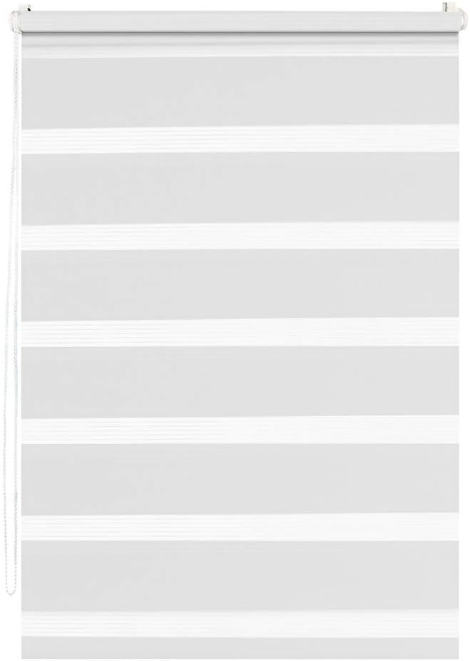 MADECOSTORE Rollo für Tag und Nacht, ohne Bohren, Weiss – 76 x 190 cm Weiss 72 x 190cm, Weiss 72 x 1