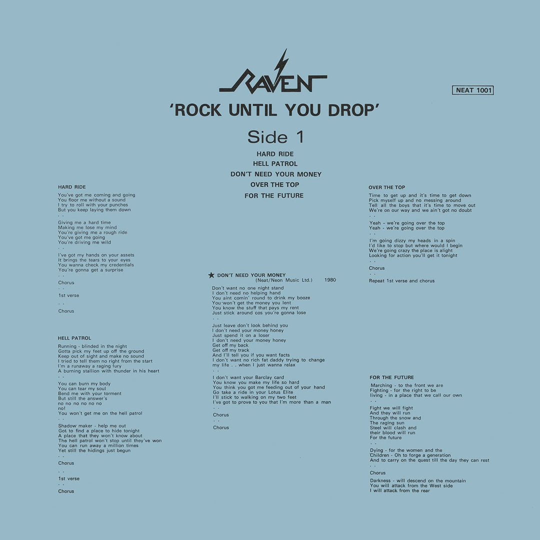 Rock Until You Drop, Vinyl