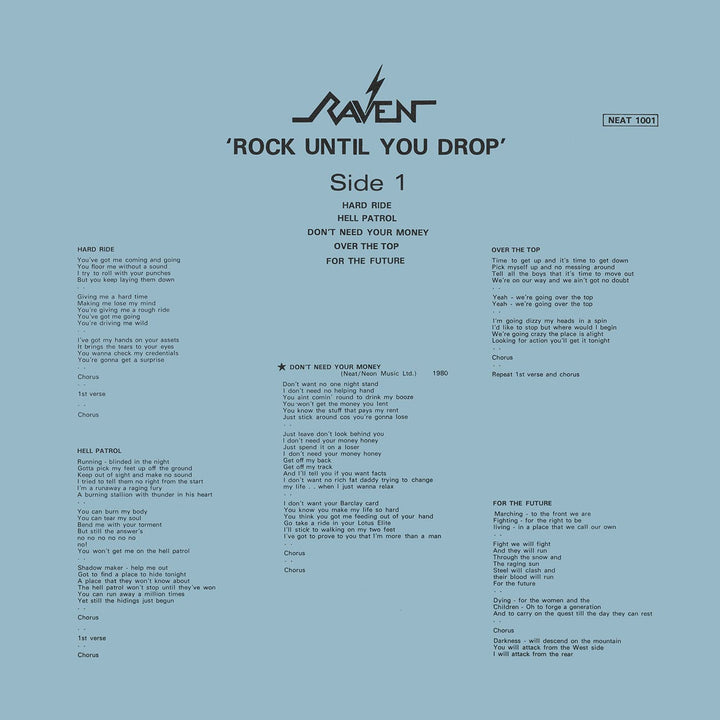 Rock Until You Drop, Vinyl
