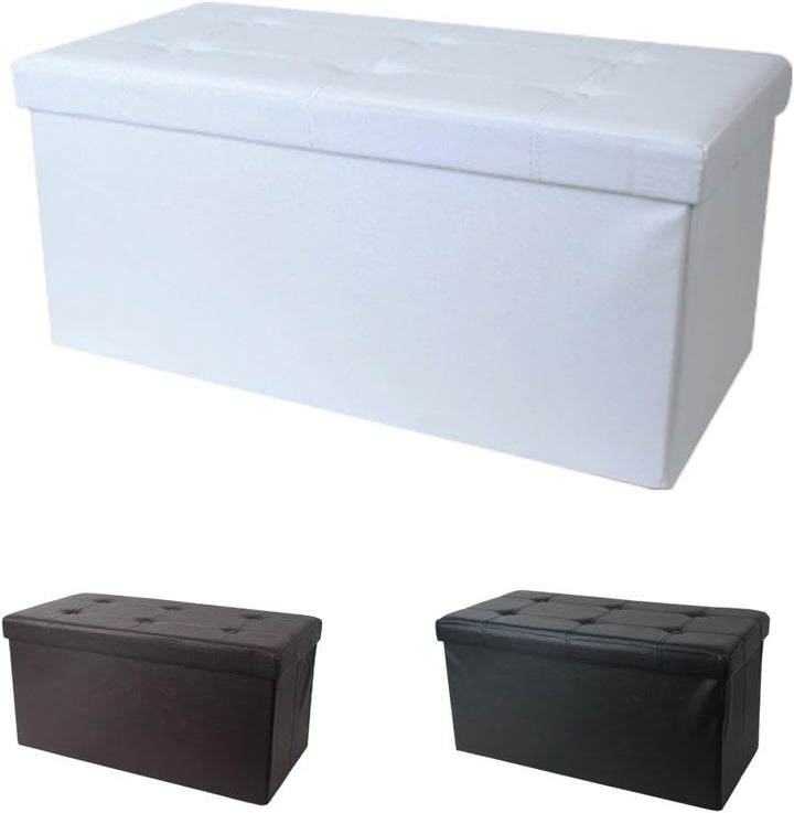 Sitzbank Aufbewahrungsbox 76x38x38 faltbar weiss 76x38x38 Weiss, 76x38x38 Weiss