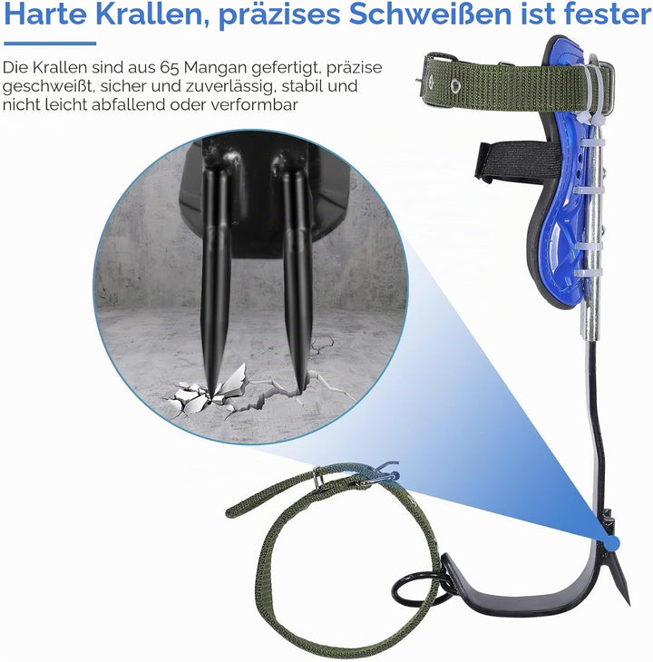 Kotsy Baumnägel-Set aus Edelstahl, zum Klettern von Bäumen, Sicherheitsgurt zum Klettern rot