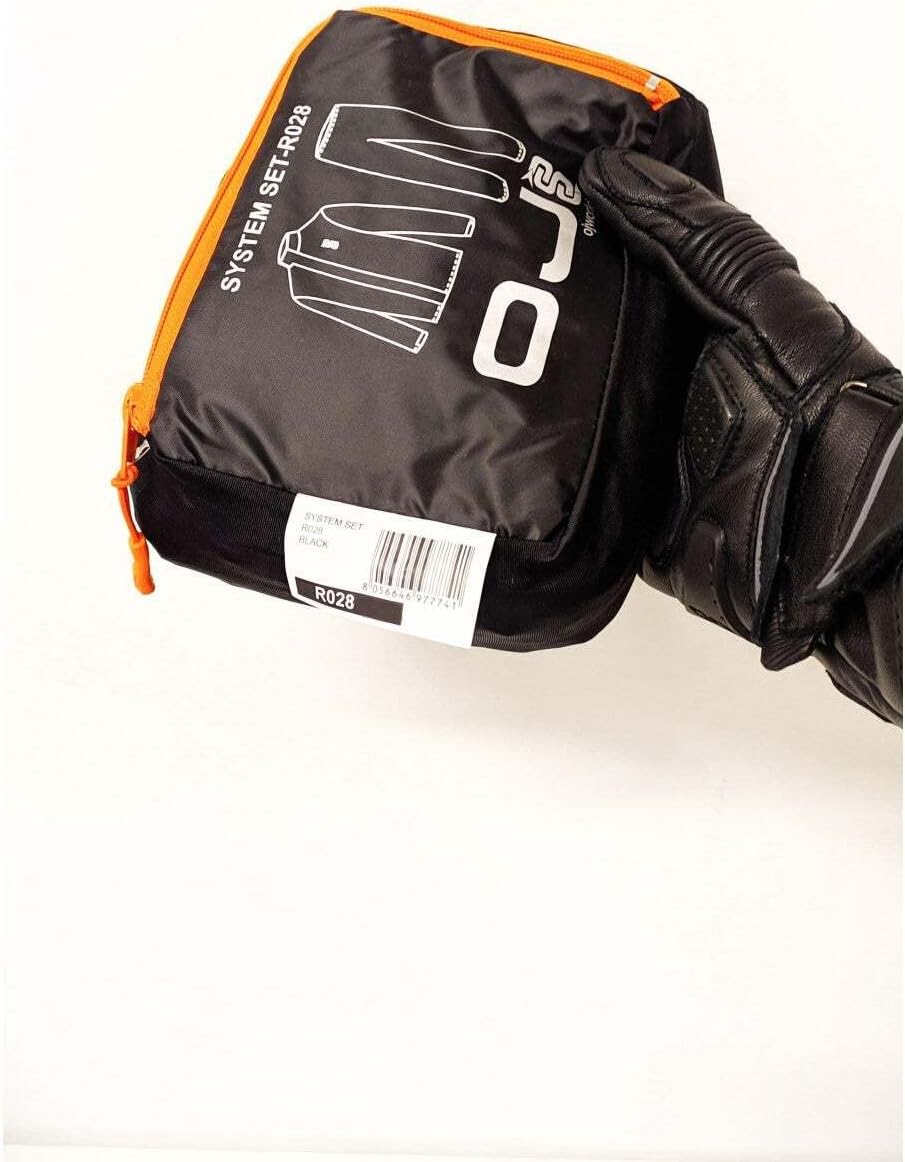 OJ System Motorrad Regenset schwarz leicht kompakt Jacke und Hose XXL, XXL