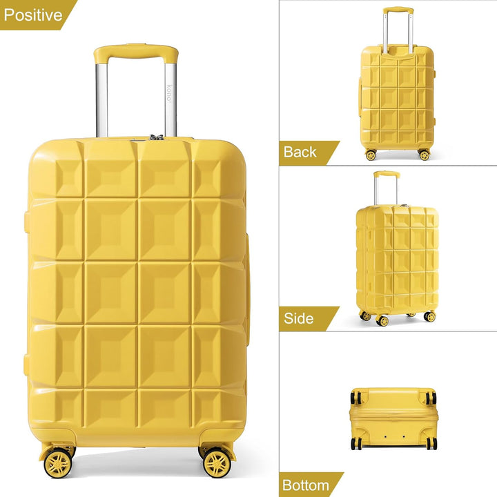 KONO Kofferset 4 Teilig Gepäck-Sets Hartschalenkoffer Reisekoffer Set Zwillingsrollen ABS Koffer Tro