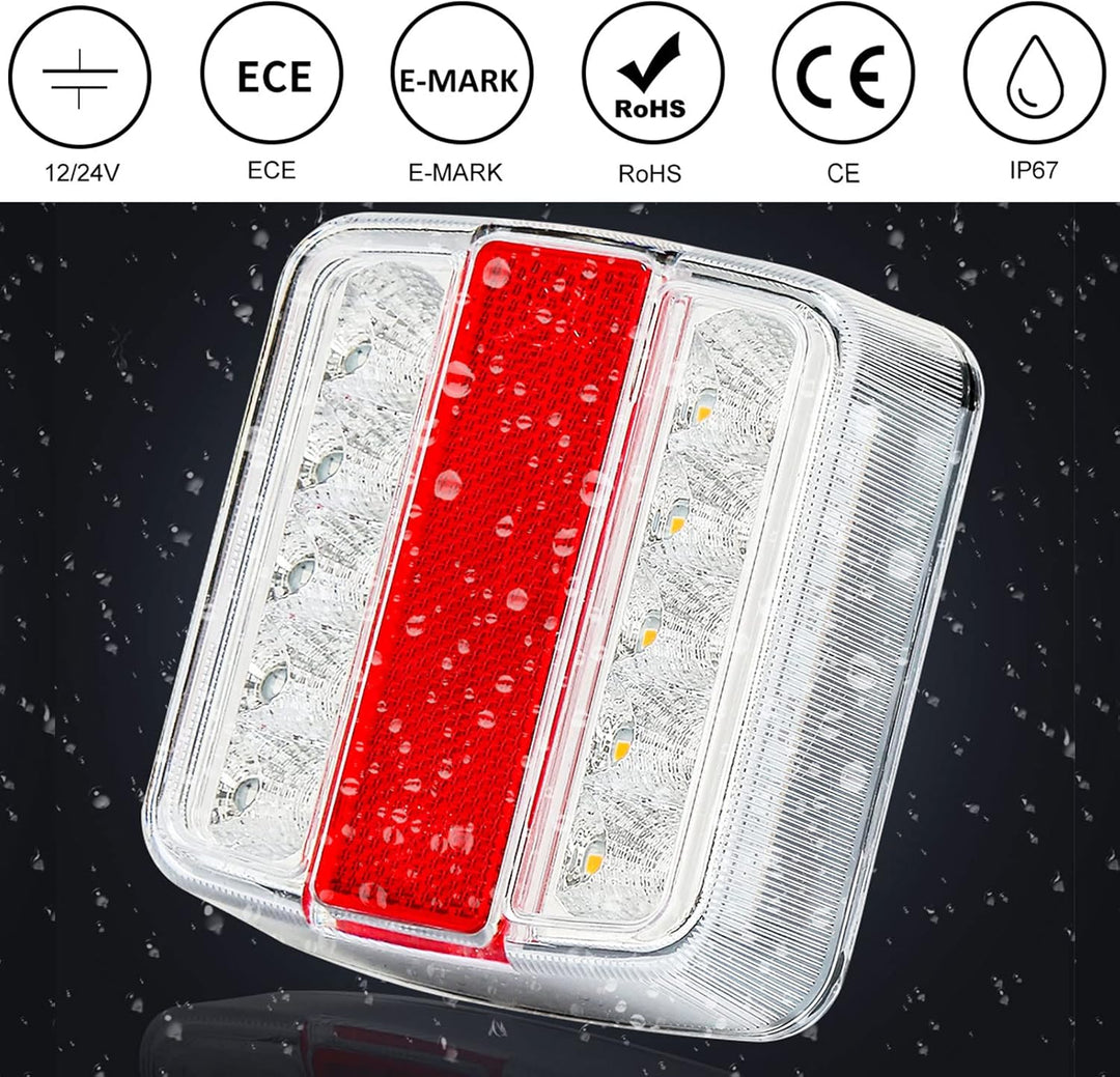 DARKGUARD Anhänger Rückleuchten Set LED,2pcs Rücklichter Für KFZ Anhänger 12v led,Rücklicht Anhänger