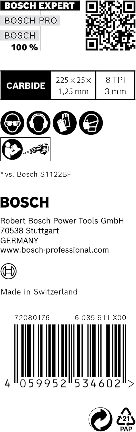 Bosch Professional 10x Expert ‘Thick Tough Metal’ S 1155 CHC Säbelsägeblatt (für Zäher Stahl, Gussei