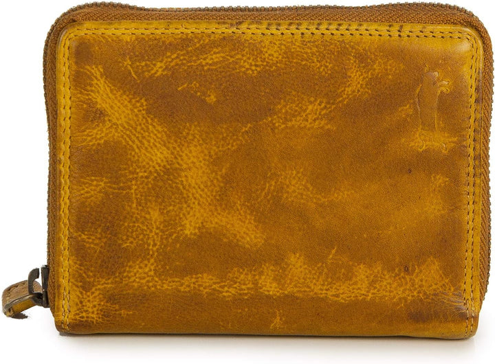Ven Tomy Geldbörsen - Kleine Geldbörse Brieftasche für Damen und Herren Leder klein Vintage Geldbeut