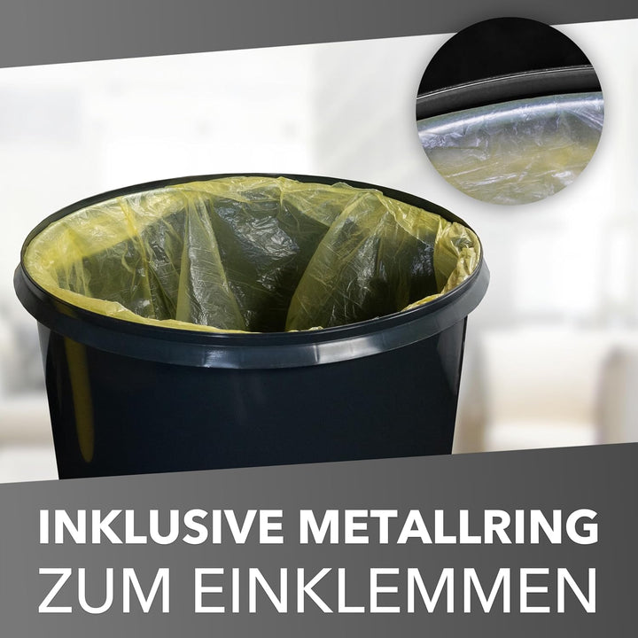 Mülleimer 60l mit geruchsdichtem Deckel (Grün), Gelber Sack Ständer, Made in Germany, Müllsackstände