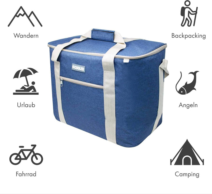 ToCi Kühltasche 36 Liter Isoliertasche Thermotasche Picknicktasche für Picknick Camping Urlaub Wande