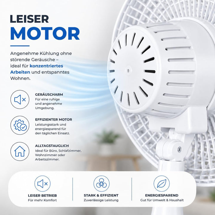 2 in 1 Leiser Tischventilator mit Clip & Ständer (20 cm) mit 90° Schwenkfunktion Ventilator – tragba