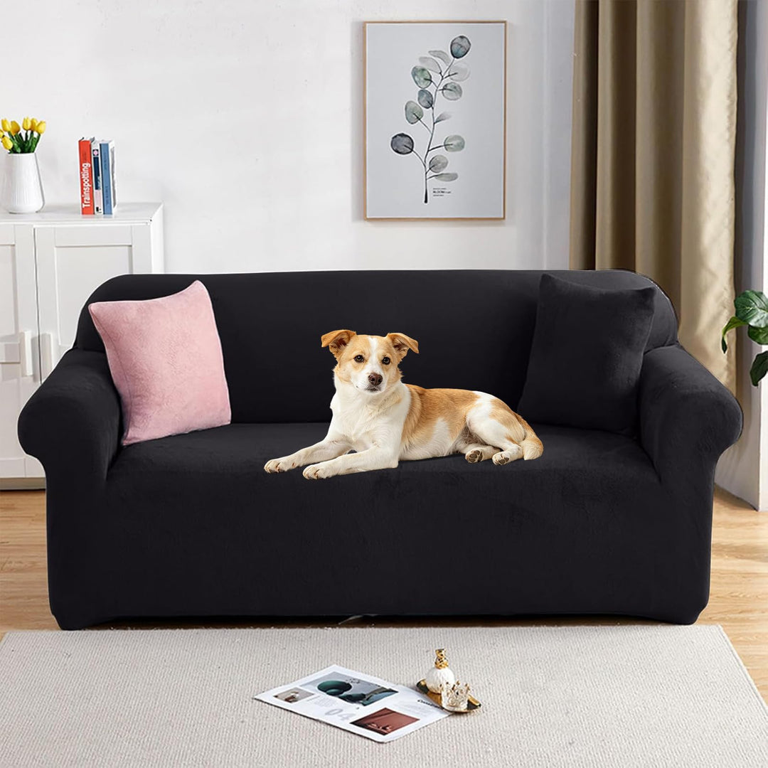 PETCUTE Sesselbezüge Elastische Sesselbezüge Dicke Sofabezüge Sofabezüge Schwarz 1 Sitzer Schwarz, 1