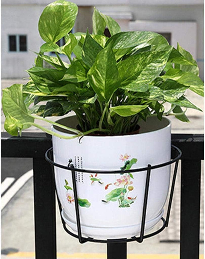 4 Stück hängende Pflanzgefässe Blumentopfhalter Pflanzen Eisen Racks Zaun Metall Topfständer montier