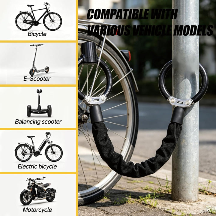 E Scooter Schloss, Schloss für E Scooter, 8mm Verstärktes Handschellenschloss, Fahrradschloss Hohe S