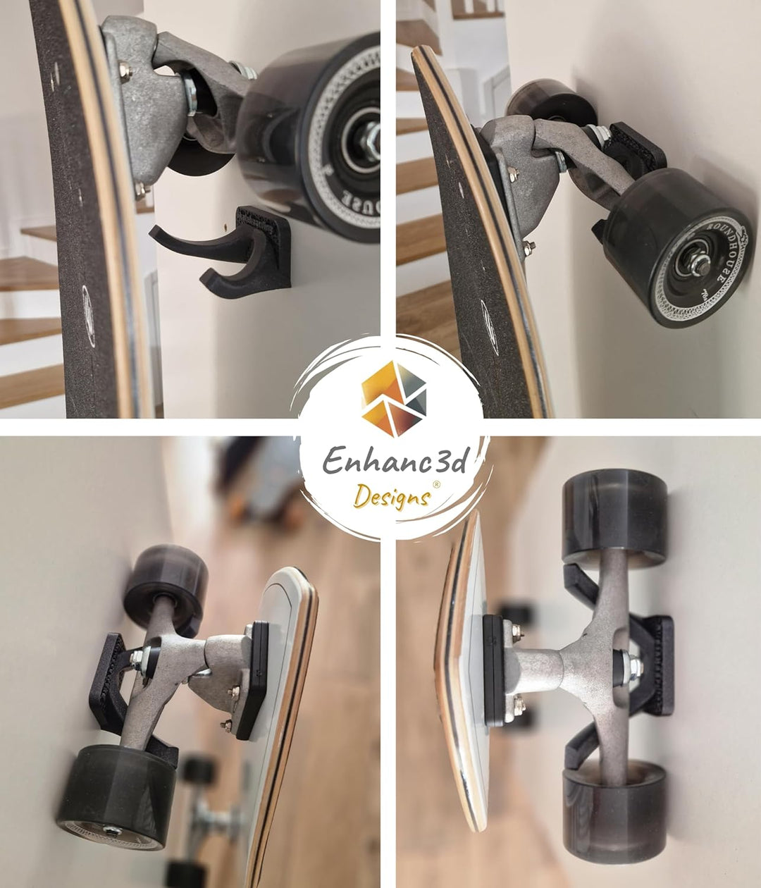 Skateboard Wandhalterung mit modernem Design, zum Aufhängen Ihres Skateboards, Surfskates oder Longb