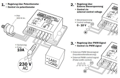 Kemo M240 Leistungsregler multifunktional 230 V/AC, 10 A. Für Motoren, Lampen, dimmbare LEDs usw. Üb