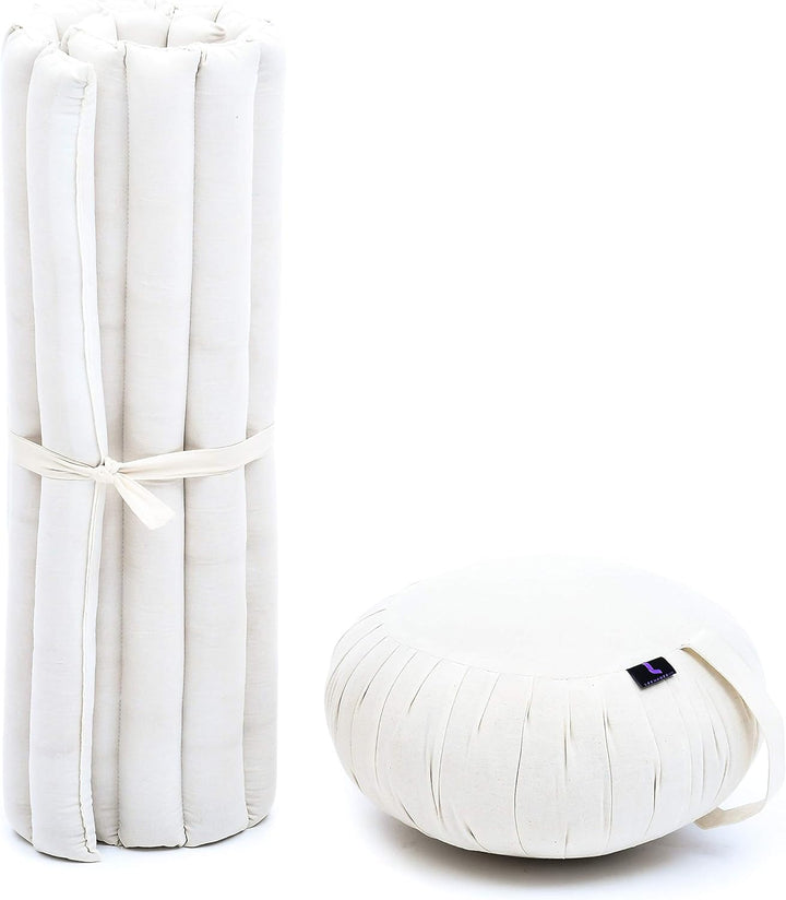 Leewadee Meditationskissen Set Sitzkissen Rund Zafu Yoga Kissen Zabuton Yogakissen Meditationskissen