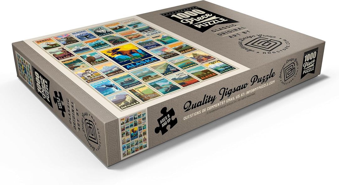 Alaska: Multi-Image Print, Vintage Poster - Premium 1000 Teile Puzzle - MyPuzzle Sonderkollektion vo