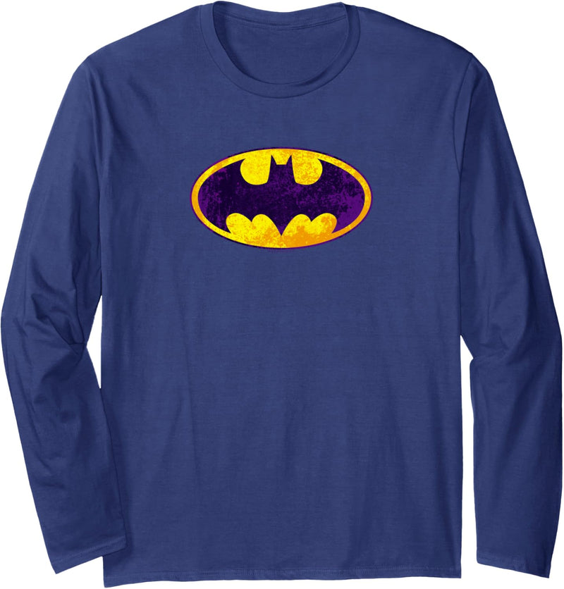 Batman Neon Distress Bat Logo Langarmshirt