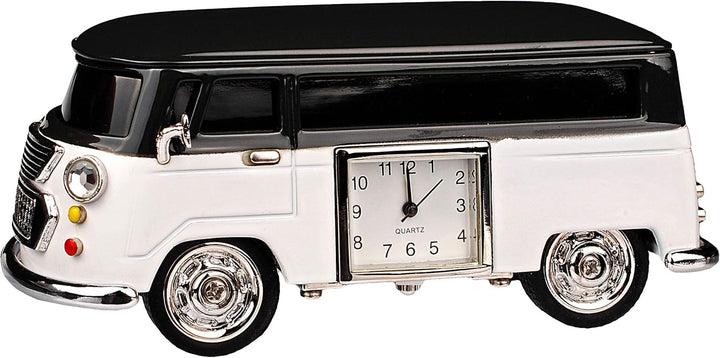 kleine - Tischuhr/Miniatur - Uhr - Auto Bus - Oldtimer - aus Metall - 10 cm - batteriebetrieben - An
