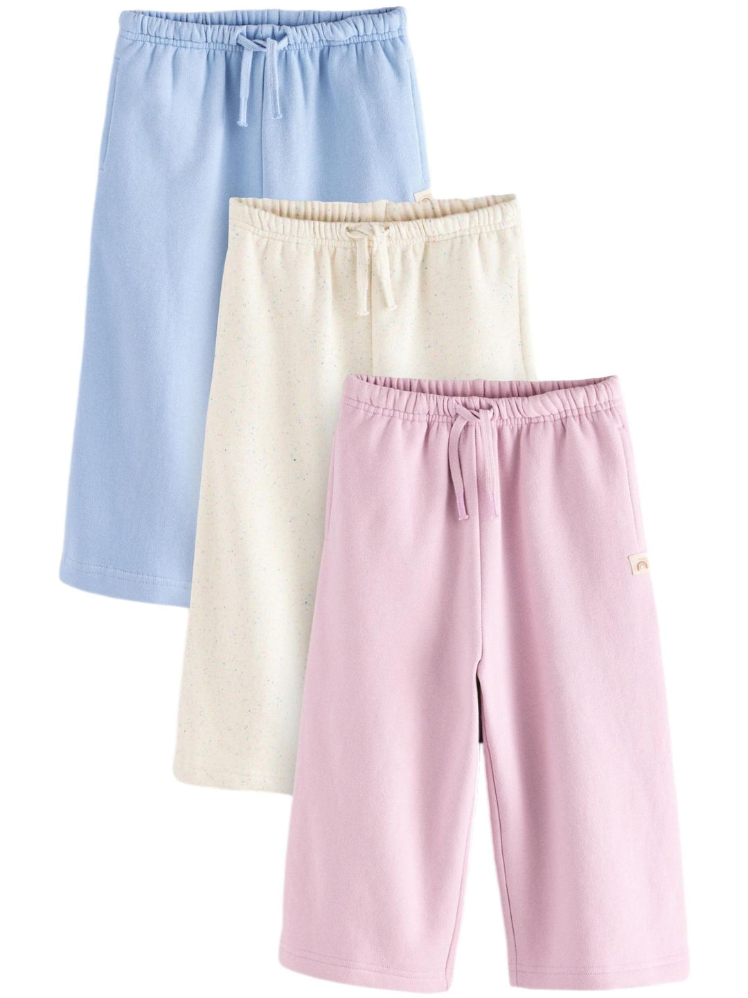 Next Mädchen Jogginghose mit weitem Bein, 3er-Pack 80-86 Pink/Blue/Oatmeal, 80-86 Pink/Blue/Oatmeal