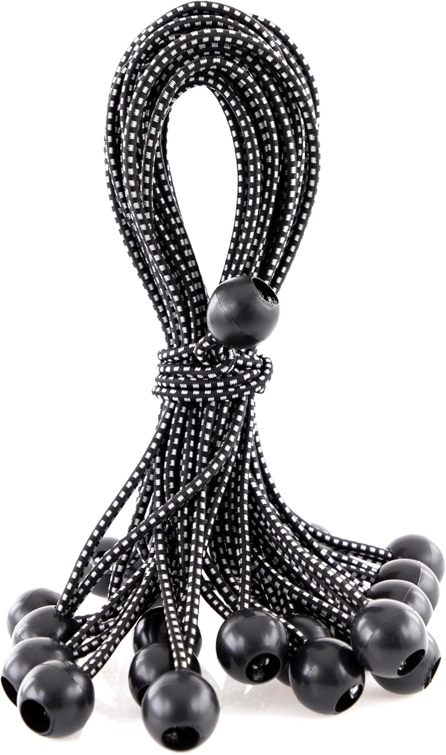 Kotap BB-11B Ball Bungee, 11-Inch, Black, 25-Piece by Kotap